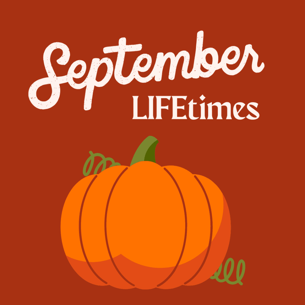 September LIFEtimes logo with a pumpkin
