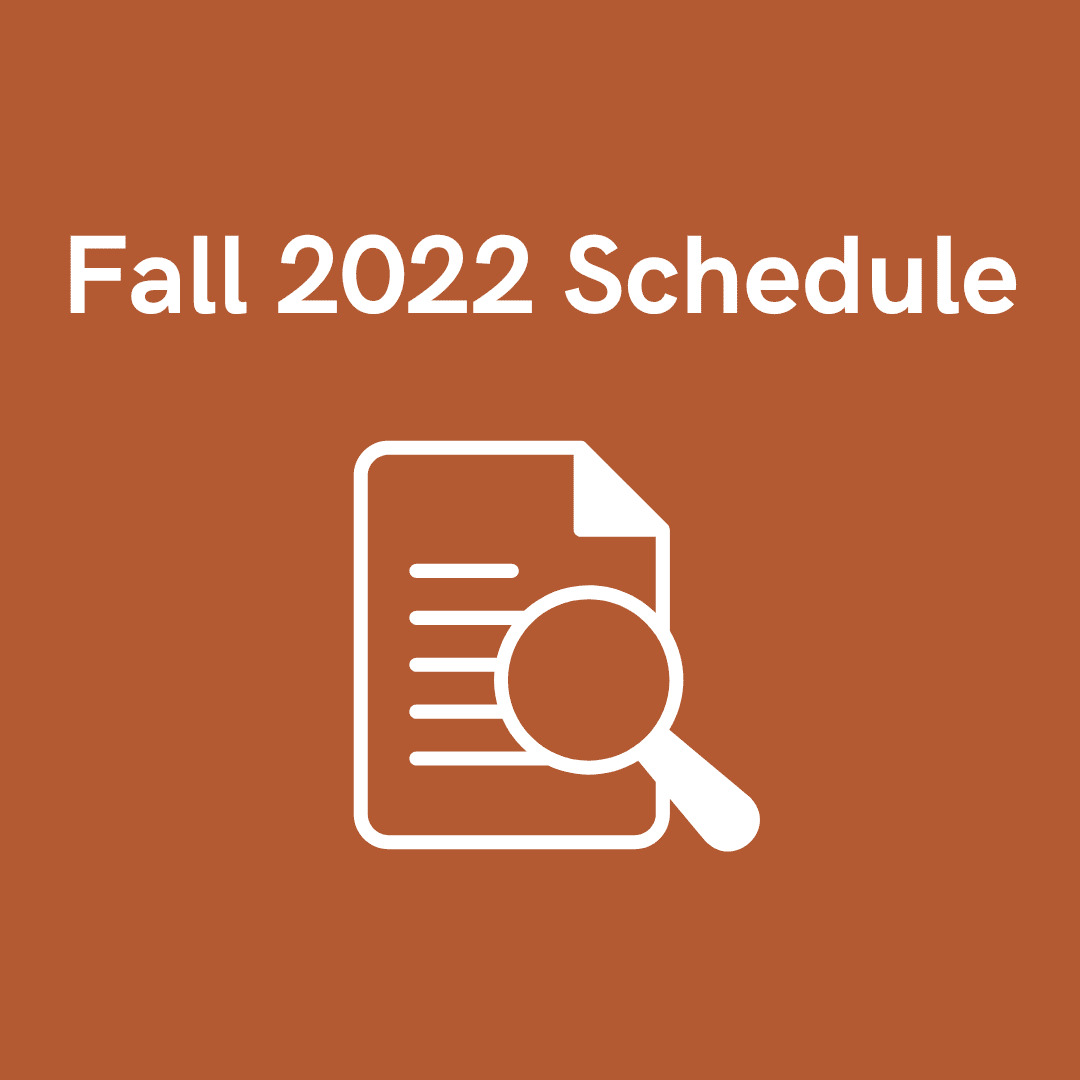 Fall 2022 Schedule
